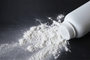 Talcum powder coming out of bottle