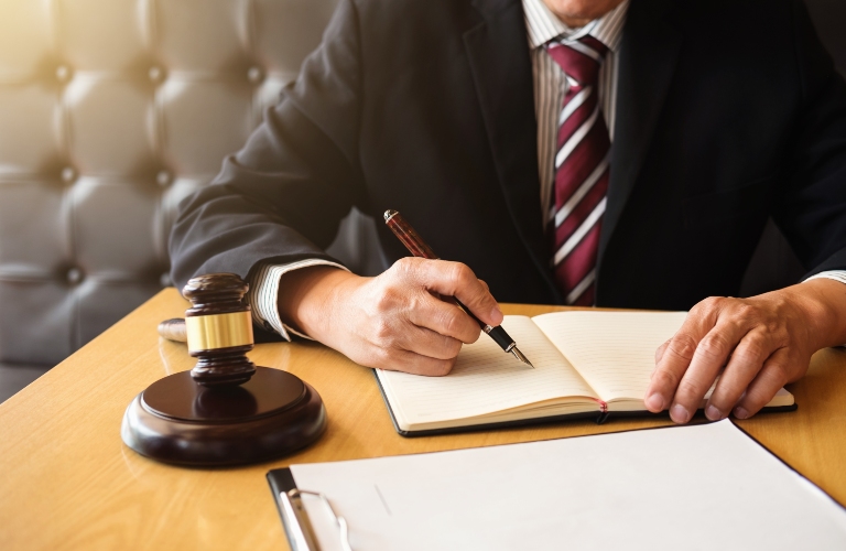 lawyer working on a documents