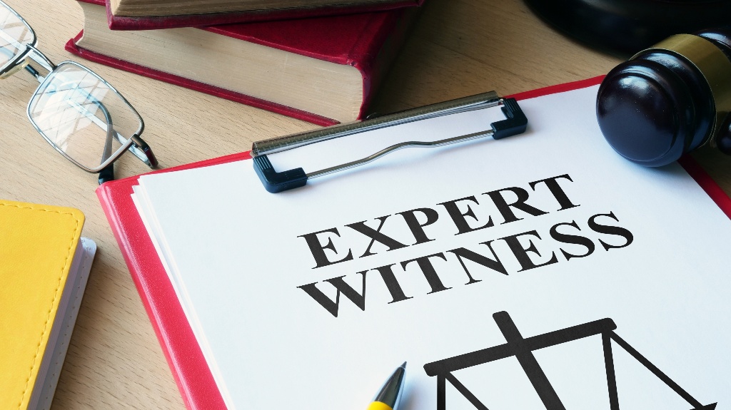 Expert witness and judge's gavel